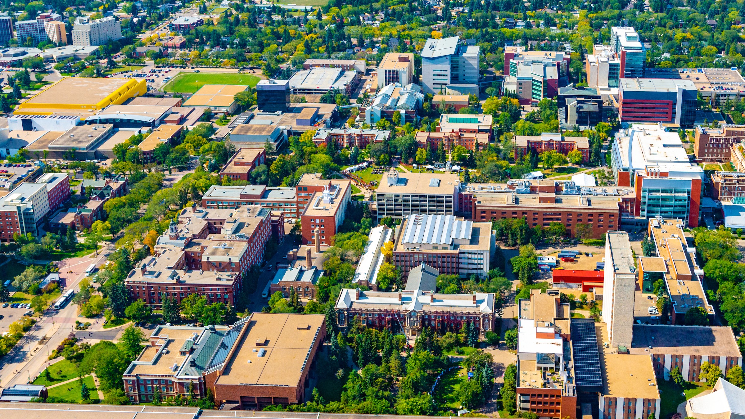 Aerial view of U of A, North Campus